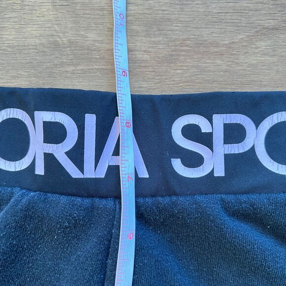 Victoria Sport Victoria's Secret Sweat Shorts Size XS Black/Pink Spell Out - Picture 9 of 10